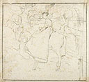 TELEMACO SIGNORINI, Ridin Figures, black chalk